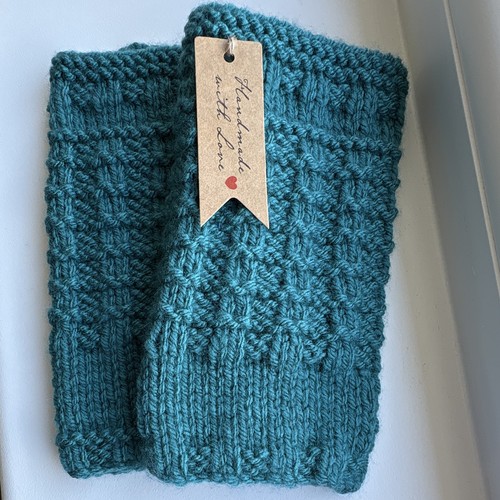 Hand knitted women teal - hand-knitted,